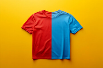Red and Blue T-Shirt Mockup Illustration