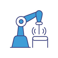 Robotic laser Cutting vector icons stock illustration
