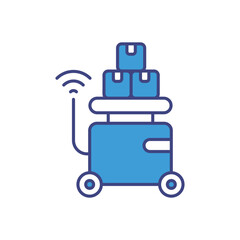 Obraz premium Logistics Robot vector icons stock illustration