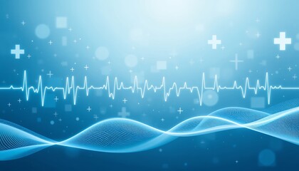 Serene Medical Conference Background Blue and White Healthcare Design