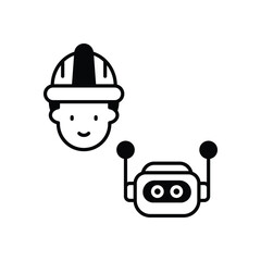 Collaborative Robot vector icons stock illustration