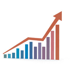 Upward Trending Bar Graph Showing Business Growth and Success