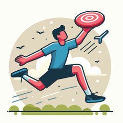 sport, activity, throwing, game, play, fun, people, disc, ultimate, flying, vector, summer, joy, hobby, illustration, leisure, lifestyle, outdoors, recreation, plastic, frisbee, cheerful, happiness, m
