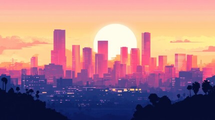 Fototapeta premium Sunset cityscape