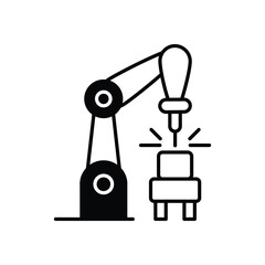 Robotic Welding System vector icons stock illustration