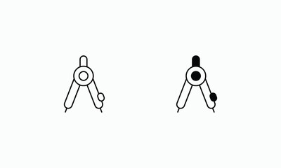 divider icons set Line and Glyph black vector icon stock illustration