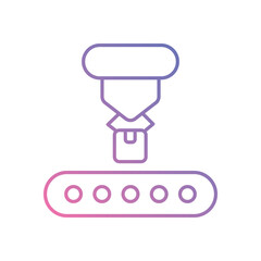 Robotic Sorting System vector icons stock illustration