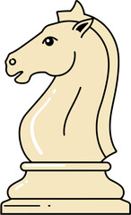 Fototapeta premium Chess knight piece vector icon illustration for board game strategy and tactics design 