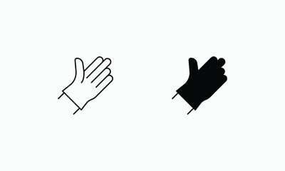 Gloves icons set Line and Glyph black vector icon stock illustration