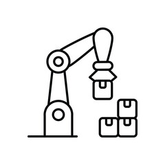Palletizing Robot vector icons stock illustration