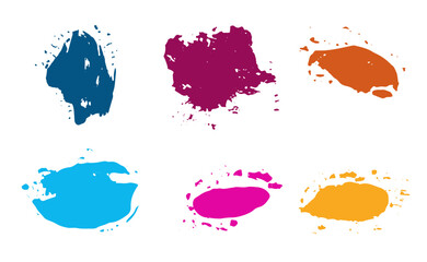 Set of abstract grunge spots with bumps vector illustration