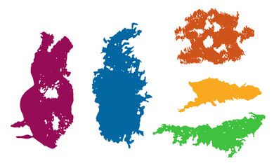 Obraz premium Set of color different abstract grunge spots vector illustration