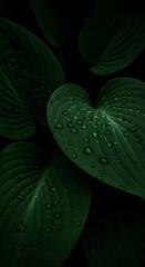 Obraz premium green leaf with water drops