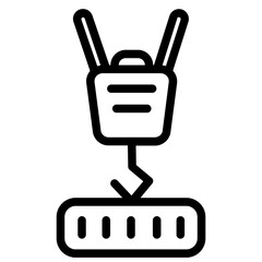 Crane Hook Tower Line Icon