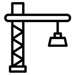 Crane Tower Hook Line Icon