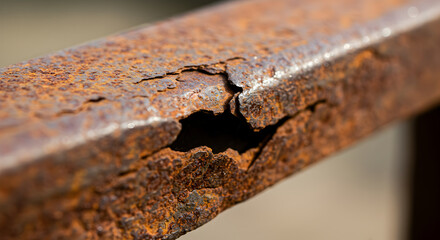 Corroded Metal Material Showing Deep Rust And Structural Degradation Close Up