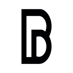 Abstract letter BD logo design.