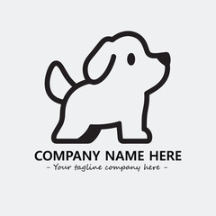 Dog illustration black and white for logo company vector image

