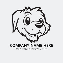 Dog illustration black and white for logo company vector image
