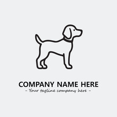 Dog illustration black and white for logo company vector image

