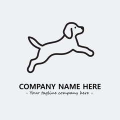 Dog illustration black and white for logo company vector image
