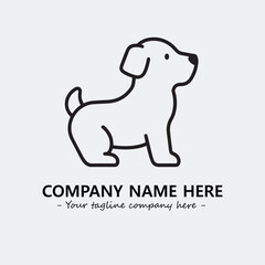 Dog illustration black and white for logo company vector image
