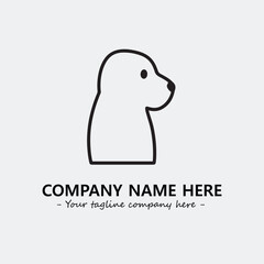Dog illustration black and white for logo company vector image
