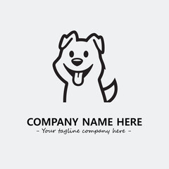 Dog illustration black and white for logo company vector image

