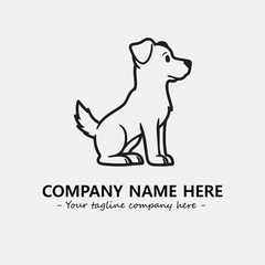 Dog illustration black and white for logo company vector image
