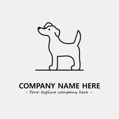 Dog illustration black and white for logo company vector image
