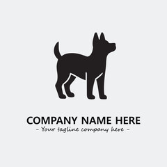 Dog illustration black and white for logo company vector image
