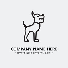 Dog illustration black and white for logo company vector image
