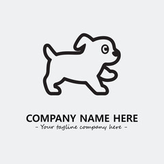 Dog illustration black and white for logo company vector image

