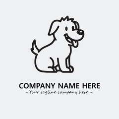 Dog illustration black and white for logo company vector image
