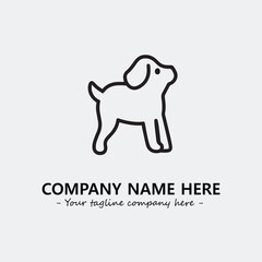 Dog illustration black and white for logo company vector image
