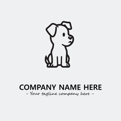 Dog illustration black and white for logo company vector image
