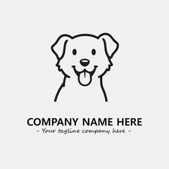 Dog illustration black and white for logo company vector image
