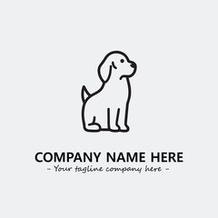 Dog illustration black and white for logo company vector image
