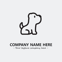 Dog illustration black and white for logo company vector image
