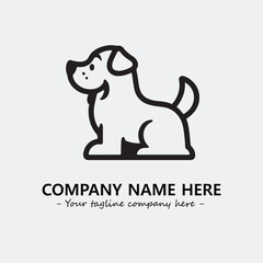 Dog illustration black and white for logo company vector image
