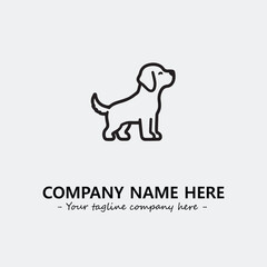 Dog illustration black and white for logo company vector image
