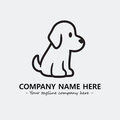 Dog illustration black and white for logo company vector image

