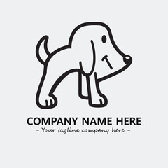 Dog illustration black and white for logo company vector image

