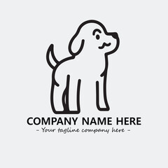 Dog illustration black and white for logo company vector image
