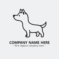 Dog illustration black and white for logo company vector image
