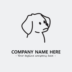 Dog illustration black and white for logo company vector image
