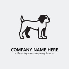 Dog illustration black and white for logo company vector image
