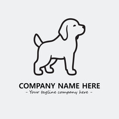 Dog illustration black and white for logo company vector image
