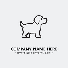 Dog illustration black and white for logo company vector image
