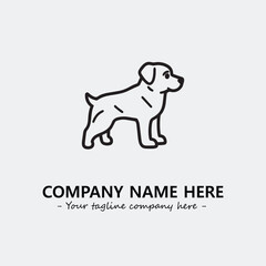Dog illustration black and white for logo company vector image
